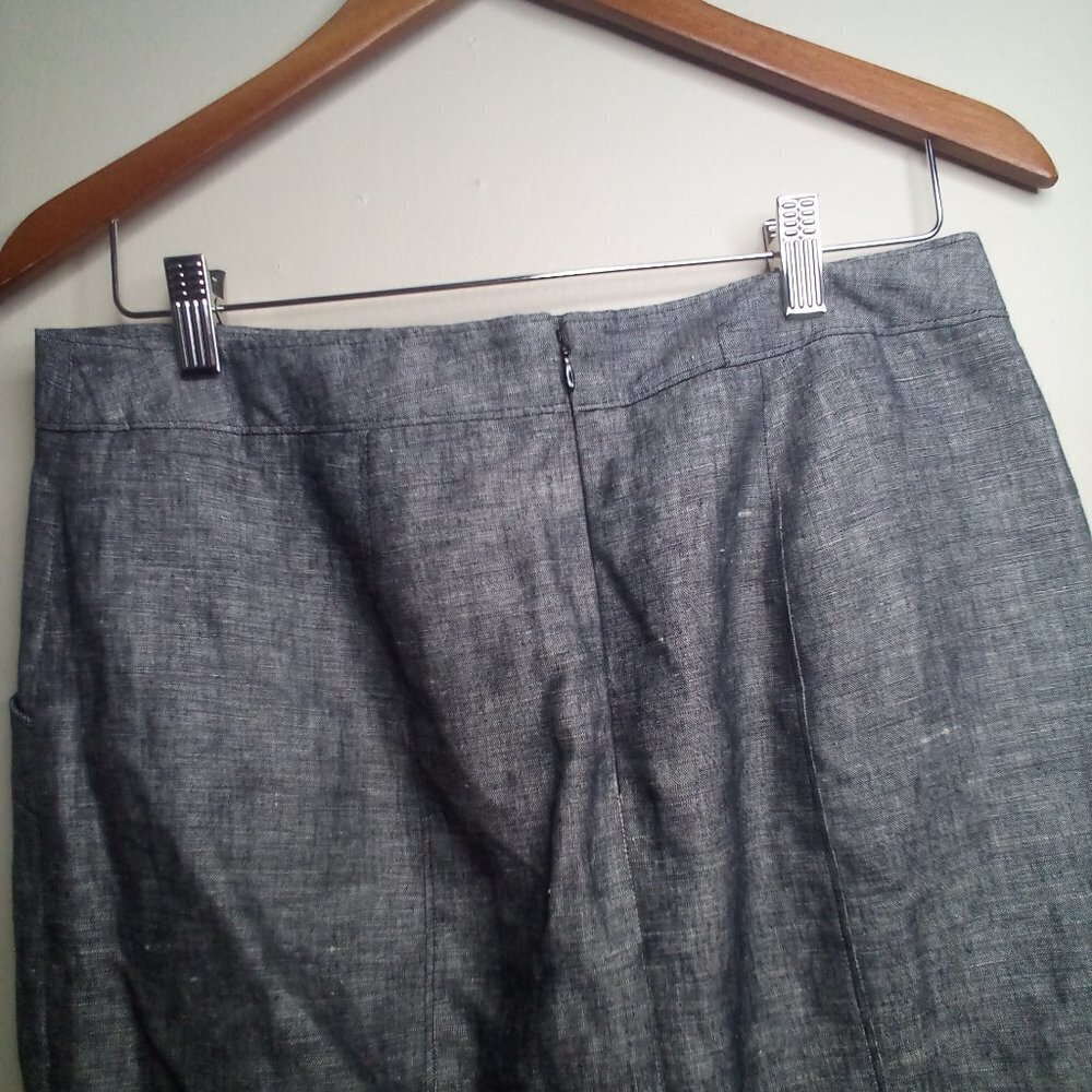 Ann Taylor Skirt 6 Linen Blend Fully Lined Gray - Picture 3 of 13